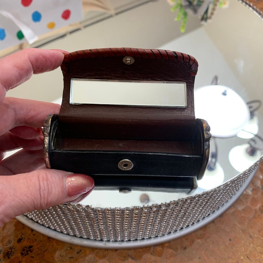 Brighton Leather & Silver Lipstick Case (Vintage)